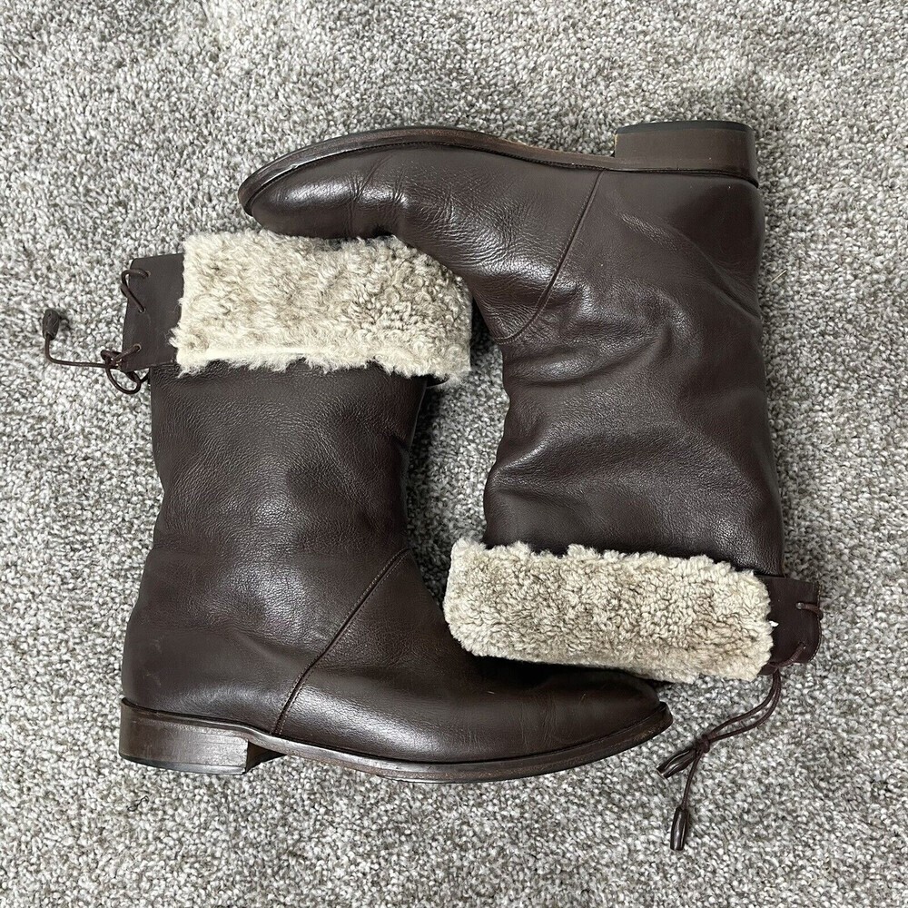 Sesto Meucci Italy Brown Leather Zip Ankle Fashion Boots Womens Size 8 N - Picture 6 of 12